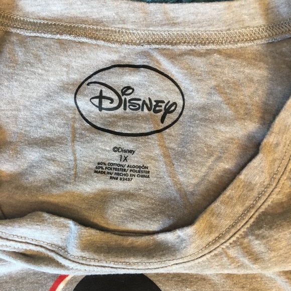 DISNEY grey Mickey Mouse T-shirt 1X short sleeve - Picture 3 of 4